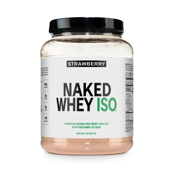 Strawberry Grass-Fed Whey Isolate Protein Powder | Naked Whey Isolate - 2LB