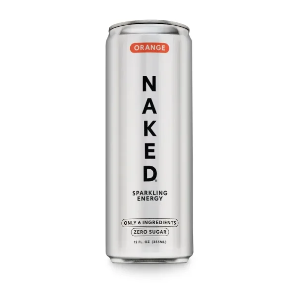 Orange Naked Sparkling Energy | Clean Energy Drink - 12 Cans