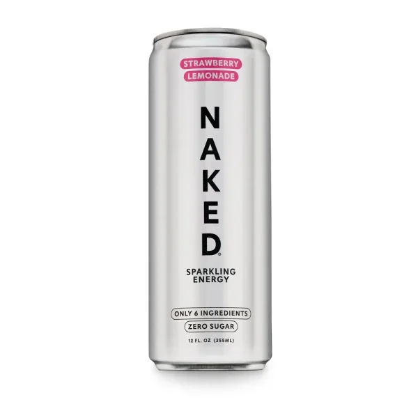 Strawberry Lemonade Naked Sparkling Energy | Clean Energy Drink - 12 Cans